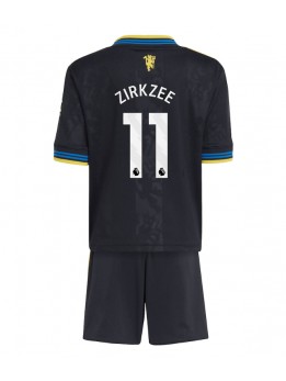 Billige Manchester United Joshua Zirkzee #11 Tredjedraktsett Barn 2025-26 Kortermet (+ Korte bukser)